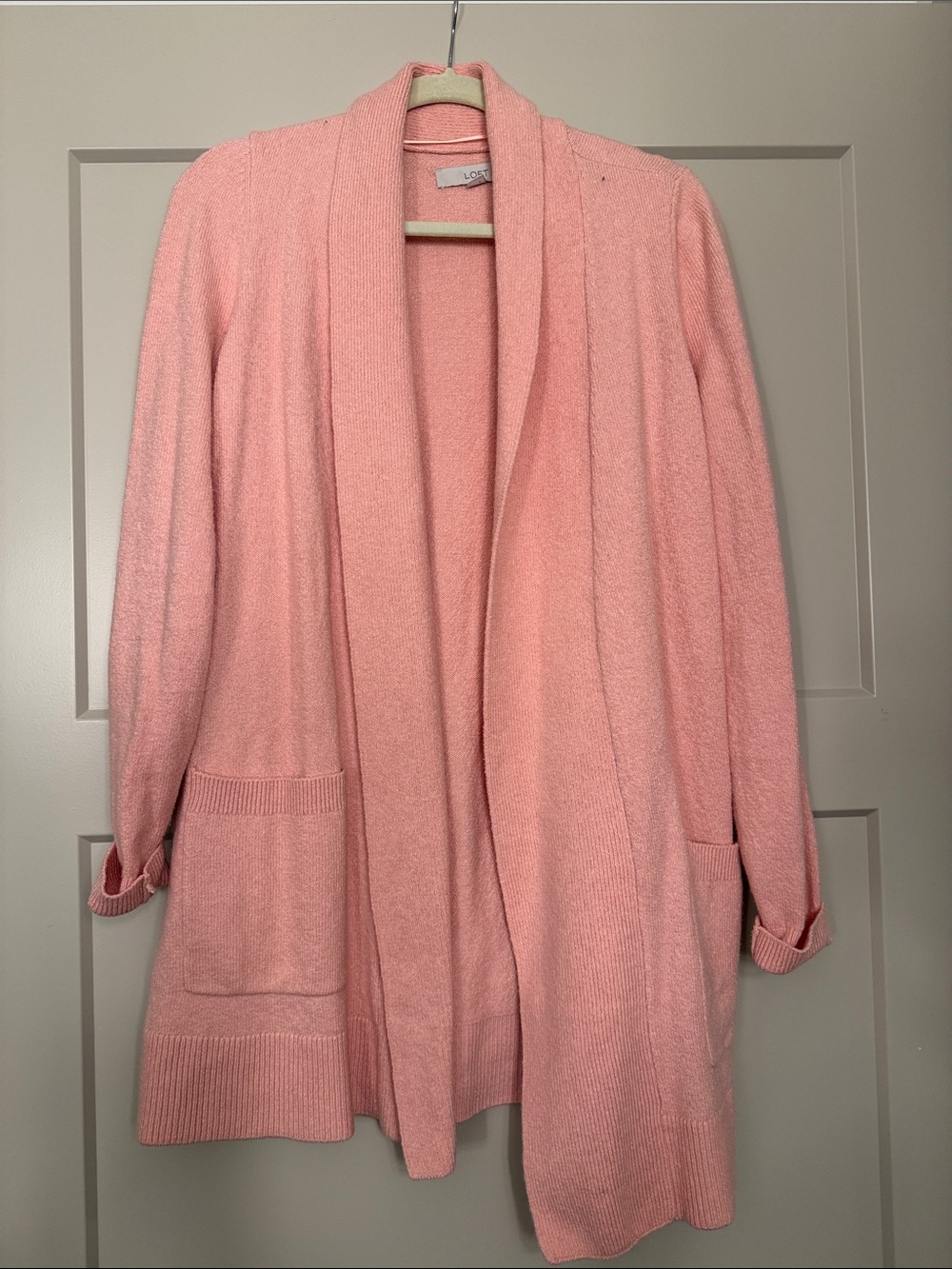 LOFT Pink Open-Front Women's Cardigan